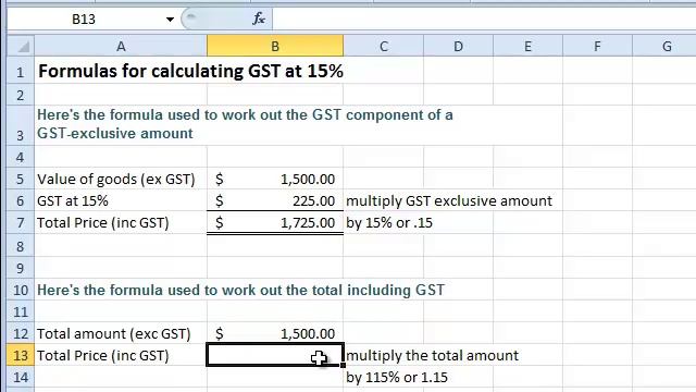 Excel tutorial - Formulas for Calculating GST at 15% смотреть онлайн