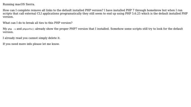 Apple: How to complete remove all links to default PHP version? смотреть онлайн