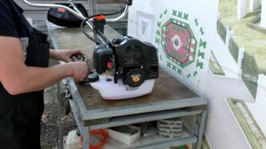 Регулировка карбюратора бензокосы Shtenli. Правильный  запуск триммера. Разбавление топливной смеси