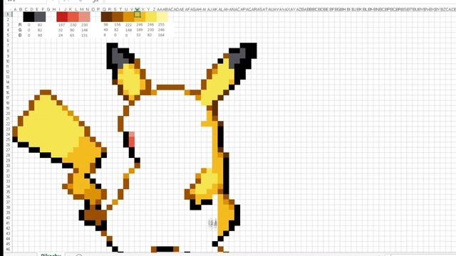 PIXEL ART in Excel - Making Pikachu смотреть онлайн