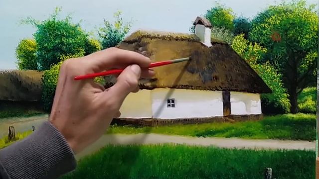 Как нарисовать дом маслом|как рисовать хату мазанку часть#2 art смотреть онлайн