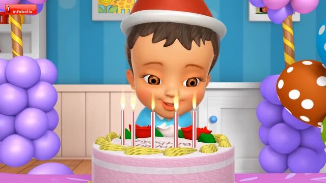 Happy Birthday Song in Hindi | Janamdin Mubarak Ho | Hindi Rhymes | Infobells смотреть онлайн