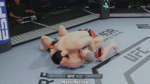 Robert Whittaker Vs. Islam Makhachev : UFC 4 Gameplay (Legendary Difficulty) (AI Vs AI) (PS5)