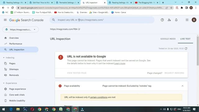 How Fix Page cannot be indexed Excluded by ‘noindex' Tag | Google Search Console Url Inspection смотреть онлайн