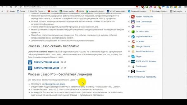 Скачать и установить лицензионную PROCESS LASSO PRO v8 9 8 10 x32x64 bit