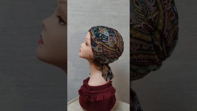 Бандана с драпировкой сзади Шерсть 100%. Артикул 111676-1 смотреть онлайн