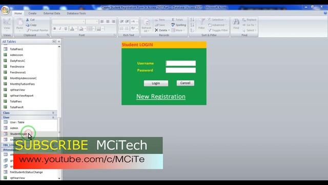 Create Student Registration form in access 2007 Part 1 смотреть онлайн