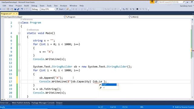 C# Tutorial | String Builder In C# смотреть онлайн