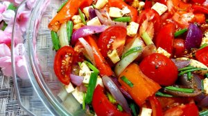 Салат с запеченными овощами с супер заправкой. Лучший летний салат из запеченных овощей.