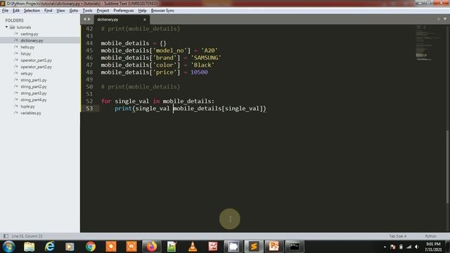 How to Print Dictionary items with Loop | Video -23 | Python 2021 смотреть онлайн