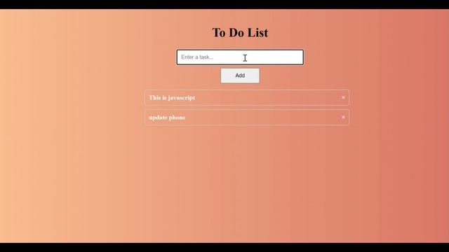 To Do List JavaScript смотреть онлайн