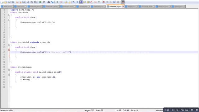 Override Program in Java смотреть онлайн