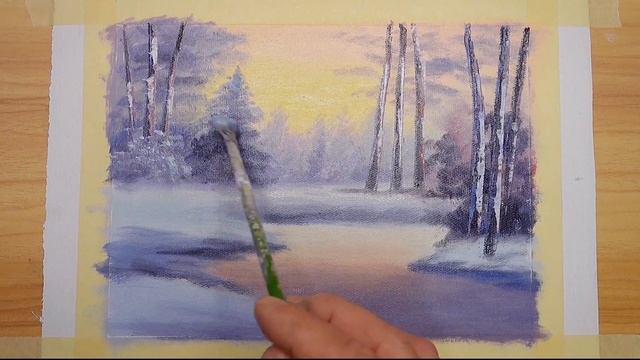 River in forest in golden sunset | Oil painting | Landscape painting смотреть онлайн