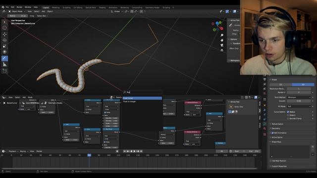 Blender Simulation Geometry Nodes for Beginners - Procedural Worm смотреть онлайн