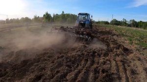 Разработка целины! Борона дисковая тяжелая на МТЗ-82. Сажаем картошечку!!!