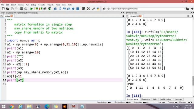 Numpy Tutorials Part 7 : matrix formation, may_share_memory of two matrices смотреть онлайн