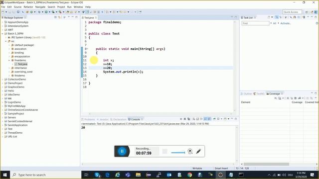 Free Online Training Session Java 63 | Java Tutorial in Hindi | Java Tutorial For Beginner смотреть онлайн