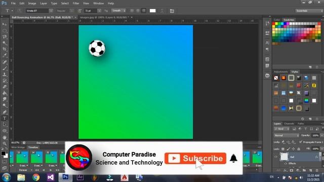 How to Create a Animated GIF | Using Adobe Photoshop [ Ball bouncing animation ]- Computer Paradise смотреть онлайн