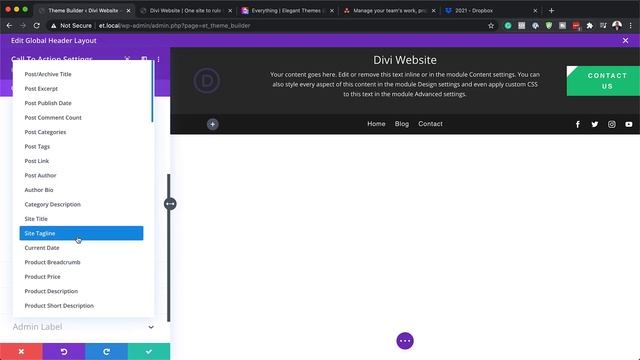 How to Add a Dynamic Site Title and Tagline to a Divi Global Header смотреть онлайн