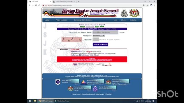 Cara Semak Nombor Akaun Bank dan Telefon Scammer melalui laman web Jabatan Siasatan Jenayah Komersi смотреть онлайн