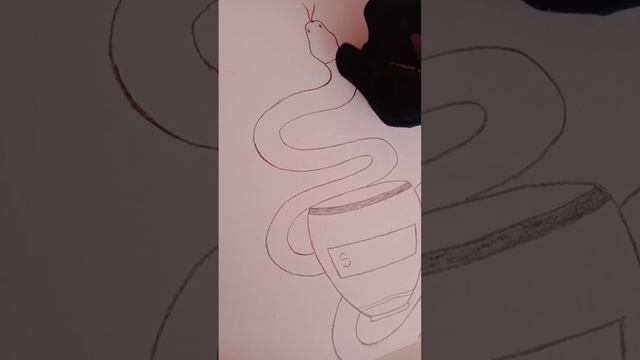 How to draw easy cup of tea/ new easy snake sketch and cup tutorial/ new sketch/ tutorial смотреть онлайн