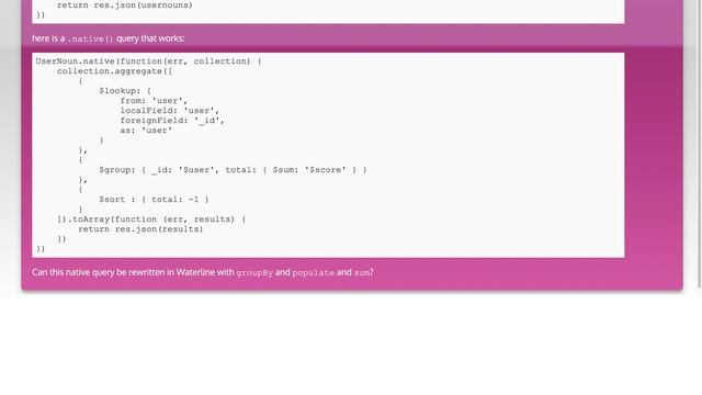 How to select, groupBy, and join in Waterline or MongoDB смотреть онлайн