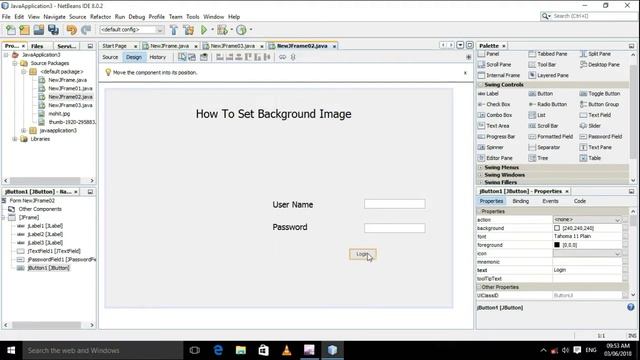How to set background image in the jframe by using jlabel in Java смотреть онлайн