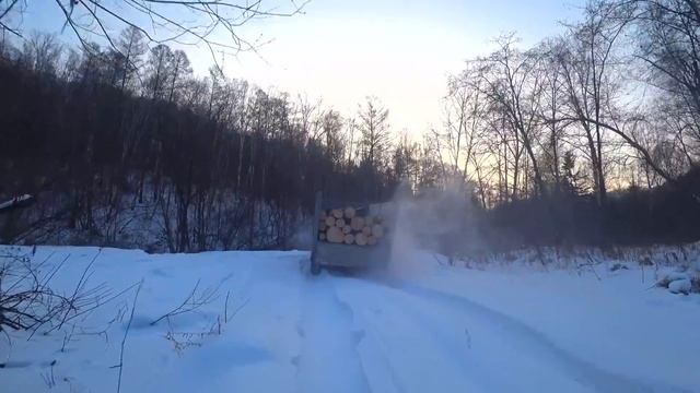 ПОВЕЗЛИ БРЕВНА, ДЛЯ НОВОЙ ИЗБЫ, НА НОВОМ УЧАСТКЕ. смотреть онлайн