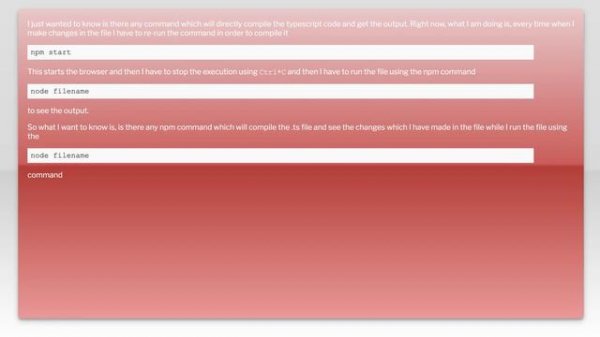 How to compile typescript using npm command?