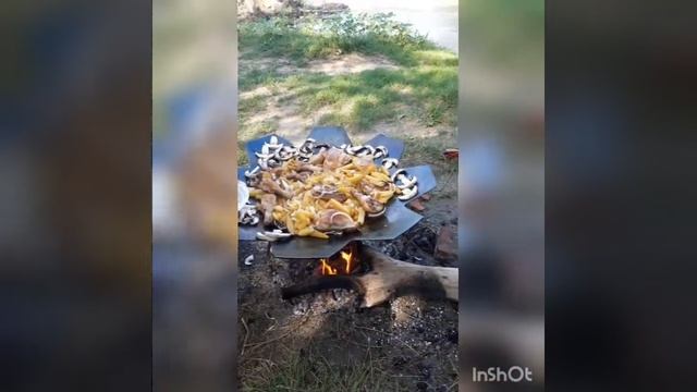 картошка с курицей и грибами на сковороде САДЖ #готовлюнаприроде #жаренаякурица #картошка #САДЖ смотреть онлайн
