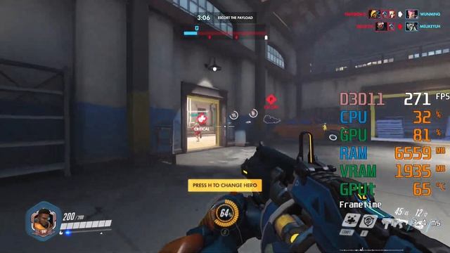 GeForce GTX 1660 ti -- Intel Core i5-10400F -- Overwatch FPS Test смотреть онлайн