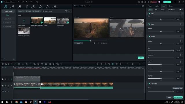 Color Grading under 1 Minute (New Update) | Filmora 12 & 13 Tutorial смотреть онлайн