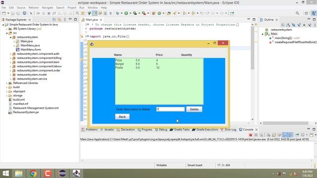 Simple Ordering System in Java смотреть онлайн