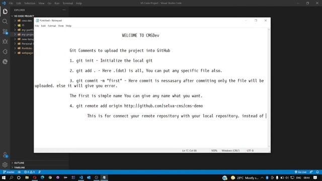 Project or File upload | Git GitHub | Visual Studio Code смотреть онлайн