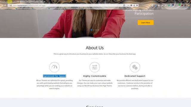 Step 4: About Us Section | Business One Page WordPress Theme смотреть онлайн