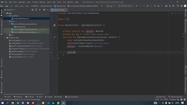 Tutorial WebView Kotlin Android Studio смотреть онлайн