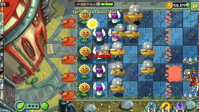 Plants vs Zombies 2 Epic Quest Far Future Fracas Step 8 level 33 Walkthrough смотреть онлайн
