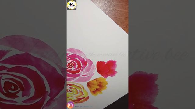 Watercolor floral painting || One stroke easy floral artwork || Honey the creative bee смотреть онлайн