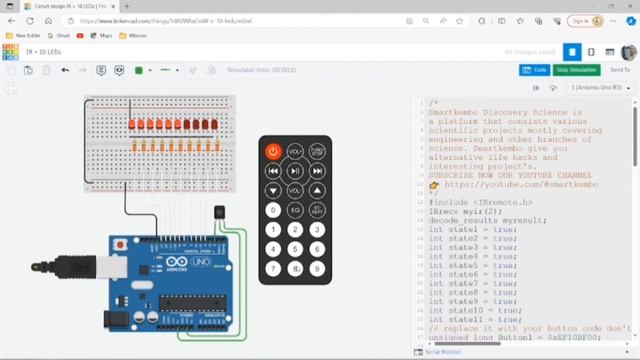 how to control led using remote control on thinkercad смотреть онлайн
