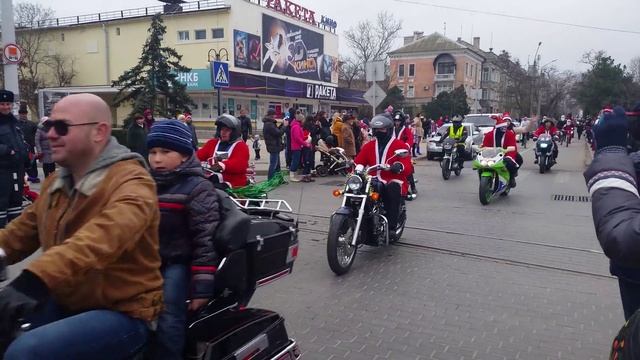 МОТО-ДЕД МОРОЗ Евпатория 2015 г. смотреть онлайн