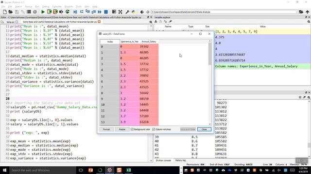 Some Basic and Useful Statistical Calculations with Python Anaconda Spyder смотреть онлайн