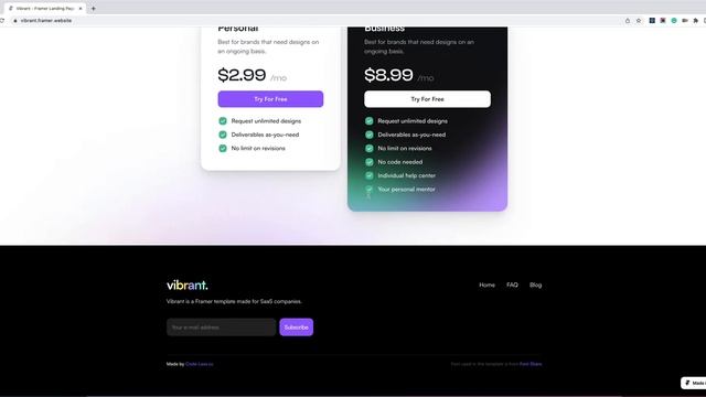 Vibrant — Landing Page Framer Template #uidesign #designinspiration смотреть онлайн