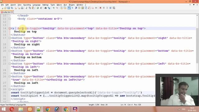 Bootstrap Tooltips in Bootstrap5 , tooltip is not working in bootstrap in Hindi Urdu смотреть онлайн
