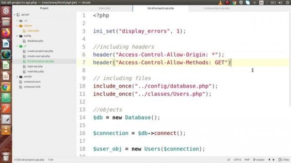Learn PHP Rest API Development with JWT Token for Beginners #23 List All Projects API Method