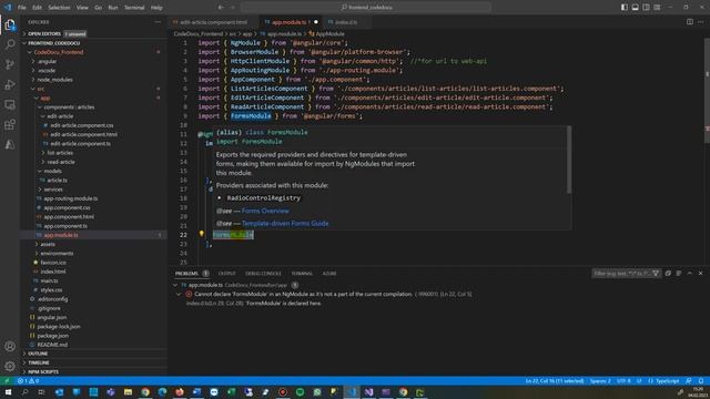 Angular Cannot declare 'FormsModule' in an NgModule as it's not a part of the current compilation. смотреть онлайн