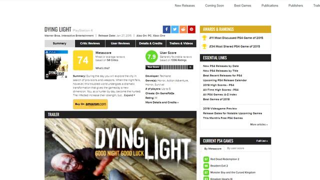 Days Gone Review Scores | Dying Light is a 74 on Metacritic смотреть онлайн