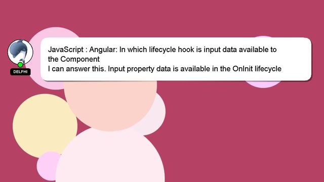 JavaScript : Angular: In which lifecycle hook is input data available to the Component смотреть онлайн