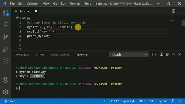 PYTHON LANGUAGE | CHANGE KEY VALUES | CLASS 40 | SHAN DEVELOPERS смотреть онлайн