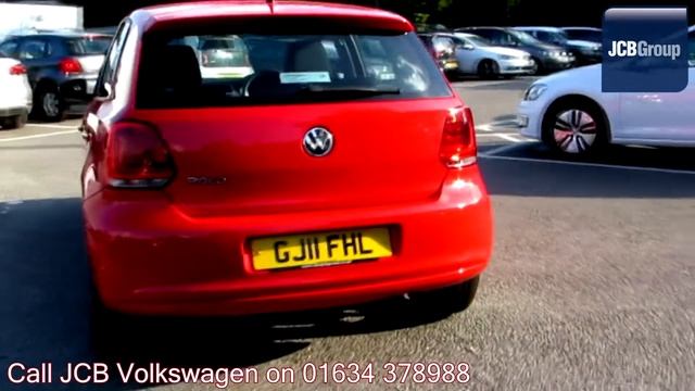 2011 Volkswagen Polo Hatch SE 1.2l Red GJ11FHL for sale at JCB VW Medway смотреть онлайн