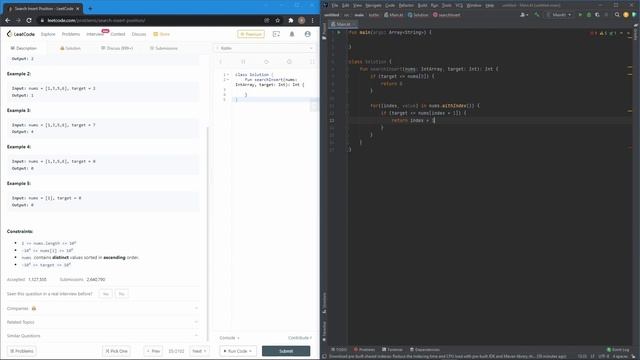 LeetCode Challenge 35 Kotlin: Search Insert Position смотреть онлайн